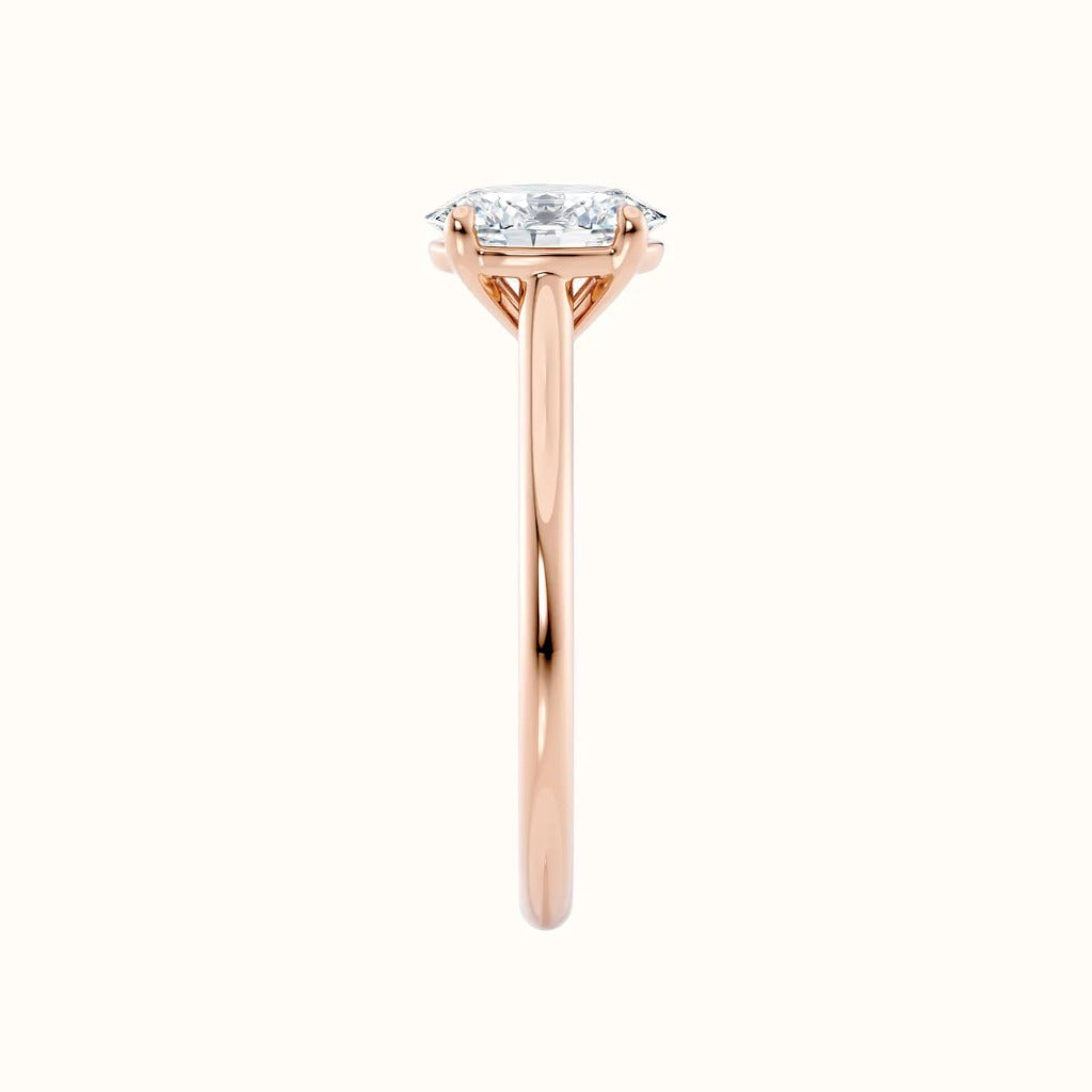Klassisk tynn diamantring oval rosegull